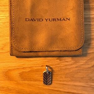 David Yurman Sterling Silver 21mm Chevron Tag Pendant for Men
